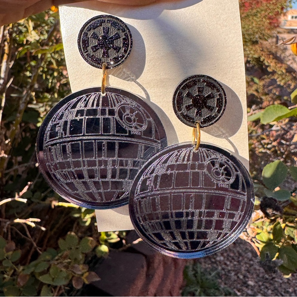Death Star Star Wars Mirror Earrings